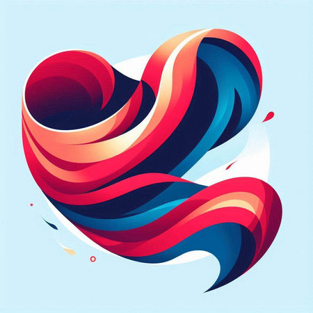 Colorful abstract heart on blue background. Vector illustration for your designのイラスト素材