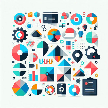 Flat design modern vector illustration concept of business, technology and education.のイラスト素材