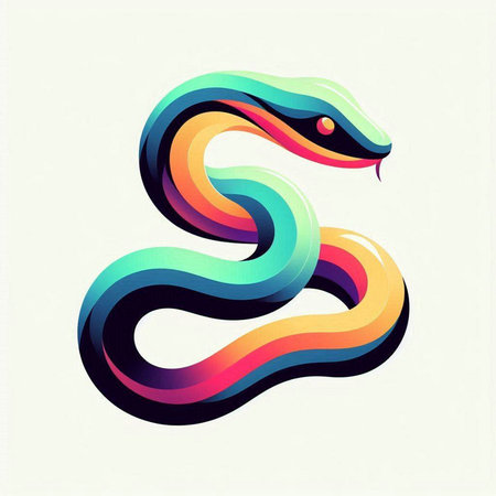 colorful snake on a white background, vector illustration, eps10のイラスト素材
