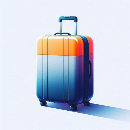 Suitcase on a light background. 3d rendering. Illustration.のイラスト素材