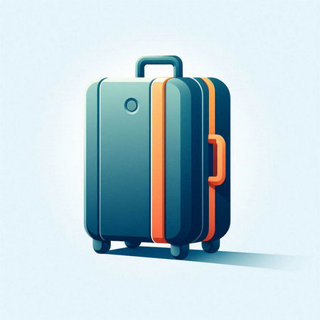 Suitcase isolated on blue background. Vector illustration. Eps 10.のイラスト素材