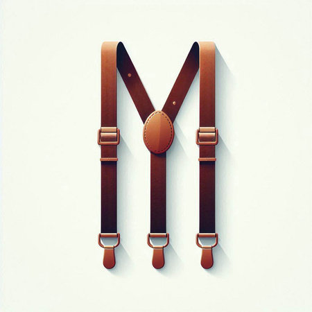 Leather belt with buckle on white background, 3d illustration.のイラスト素材