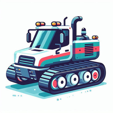 Tractor isolated on white background. Vector illustration in cartoon style.のイラスト素材