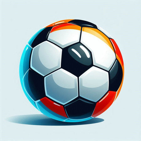 Soccer ball on blue background. Vector illustration. Eps 10.のイラスト素材