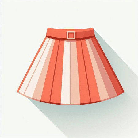 Illustration of a skirt in retro style on a white background.のイラスト素材