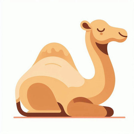 Camel on a white background. Vector illustration in flat style.のイラスト素材