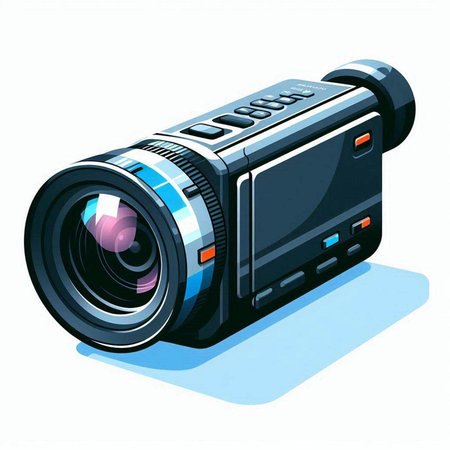 Digital camera on a white background. Vector illustration. Eps 10.のイラスト素材