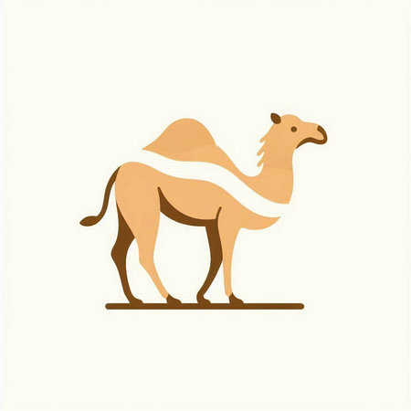 Camel icon in flat style. Camel vector illustration on white background.のイラスト素材