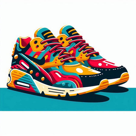 Sneakers. Sneakers on a white background. Vector illustrationのイラスト素材