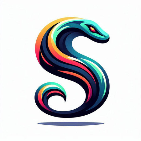 Letter S of the alphabet in the form of a stylized snake.のイラスト素材