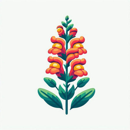 Illustration of a colorful flower, isolated on a white background.のイラスト素材
