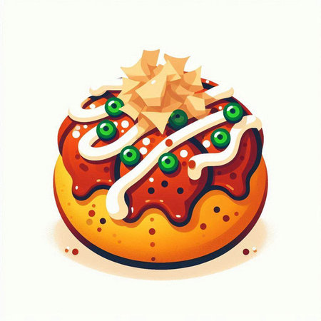 Illustration of a christmas gingerbread cookie on a white backgroundのイラスト素材