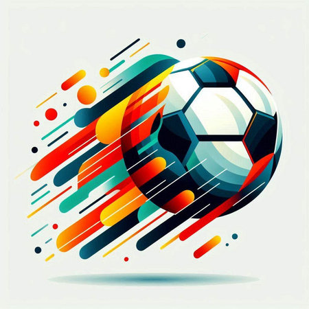 Soccer ball on abstract background. Vector illustration. Eps 10.のイラスト素材