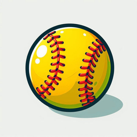 Baseball ball icon isolated on white background. Vector Illustration.のイラスト素材
