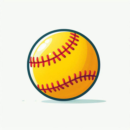 Baseball ball on a white background. Vector illustration of a baseball ball.のイラスト素材