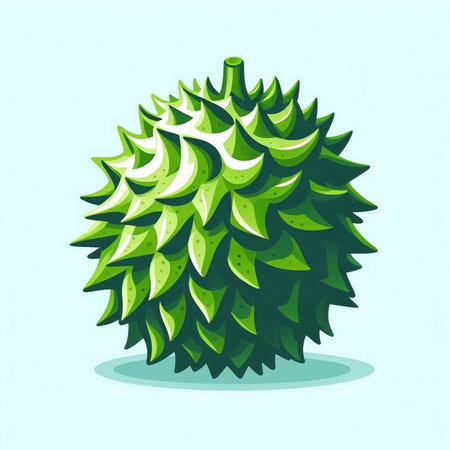 Illustration of Durian fruit in cartoon style. Vector illustration.のイラスト素材
