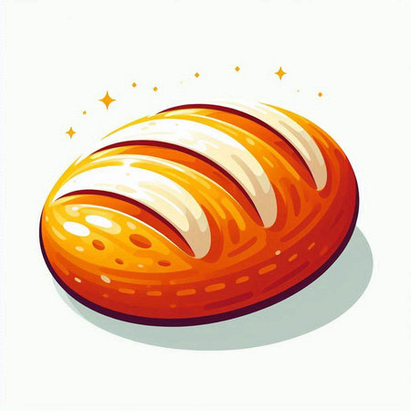 Illustration of a loaf of bread on a white background with starsのイラスト素材