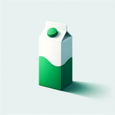 Milk box isolated on white background. 3d illustration. Mock up.のイラスト素材
