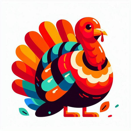 Vector illustration of a turkey on a white background. Vector illustration.のイラスト素材