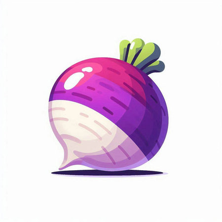 Purple radish on white background. Isolated vector illustration.のイラスト素材