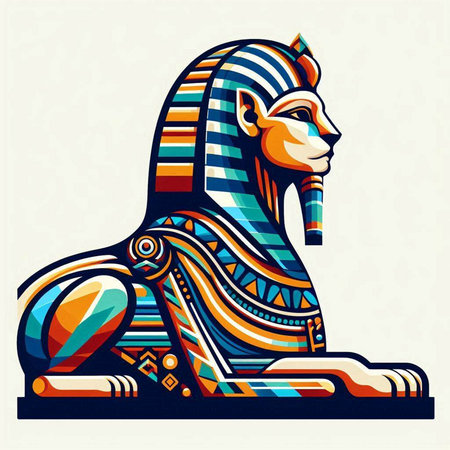 Egyptian pharaoh. Colorful vector illustration, eps 10のイラスト素材