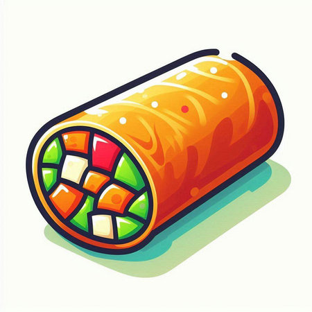 Sushi roll isolated on white background. Vector illustration. Eps 10.のイラスト素材
