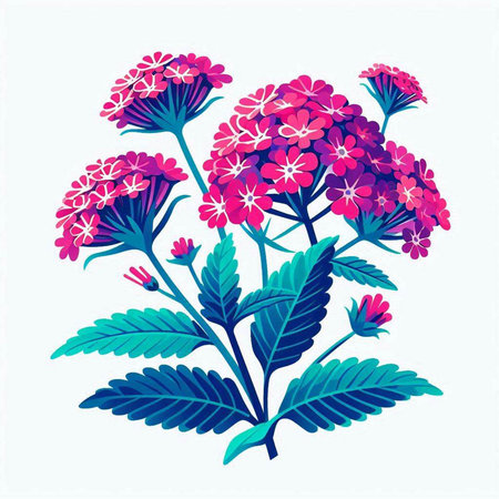 Bouquet of pink hydrangea flowers. Vector illustration.のイラスト素材