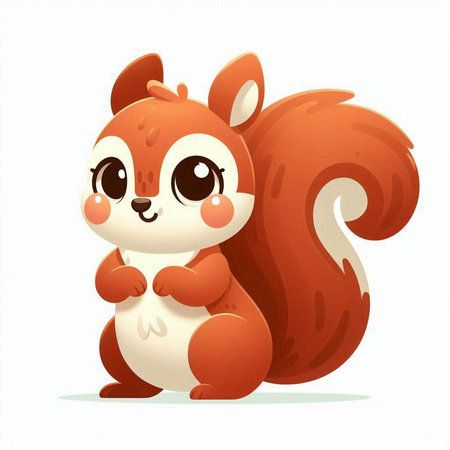 Cute cartoon squirrel isolated on a white background. Vector illustration.のイラスト素材