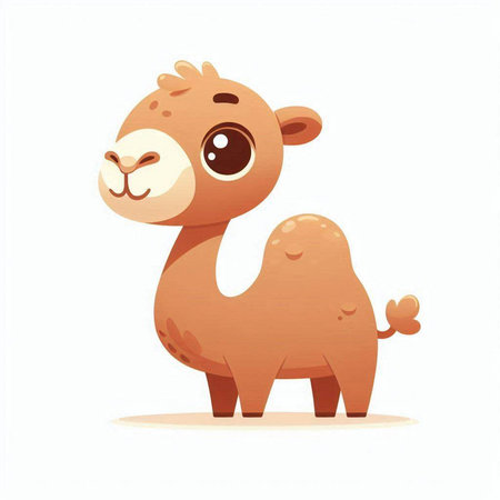 Cute cartoon camel isolated on a white background. Vector illustration.のイラスト素材
