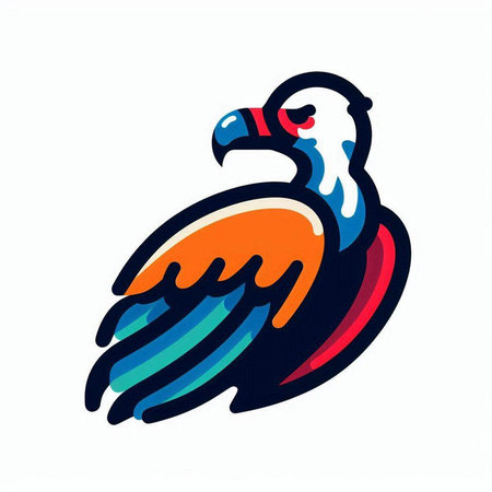 Eagle head mascot, vector illustration. Premium quality graphic design element.のイラスト素材