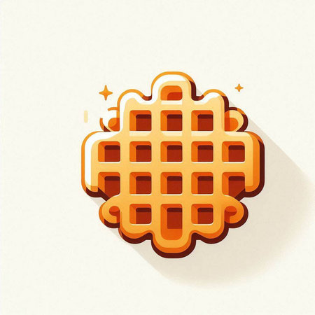 Waffle icon. Flat design style. Vector illustration. Eps 10のイラスト素材