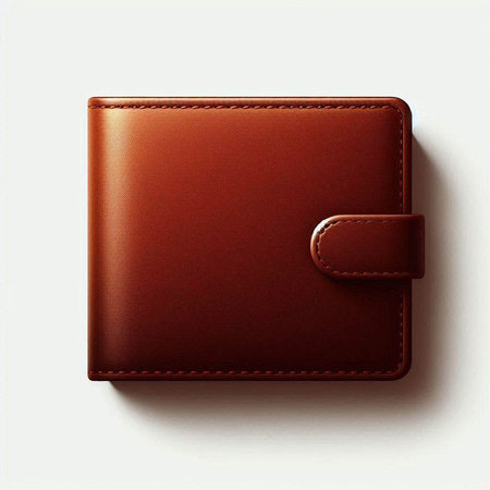 Blue leather wallet isolated on white background. 3d render illustration.のイラスト素材