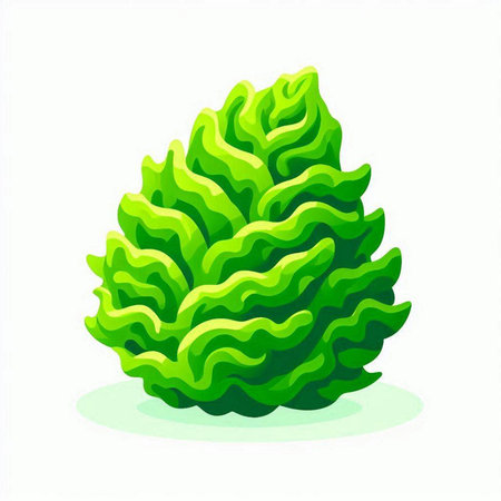 Green algae on a white background. Vector illustration in cartoon style.のイラスト素材