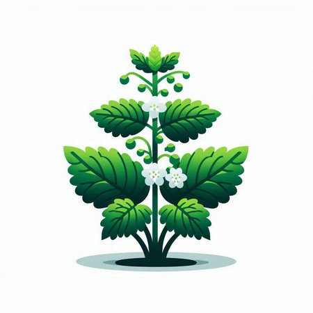 Illustration of a green plant isolated on a white background - vectorのイラスト素材