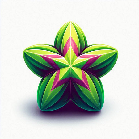 abstract colorful flower on a white background. 3d illustration.のイラスト素材