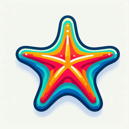 Starfish vector illustration. Colorful cartoon starfish icon on white background.のイラスト素材