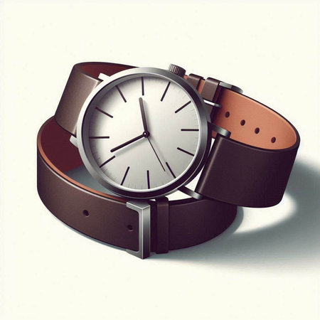 Wristwatch on a white background. 3d render illustration.のイラスト素材