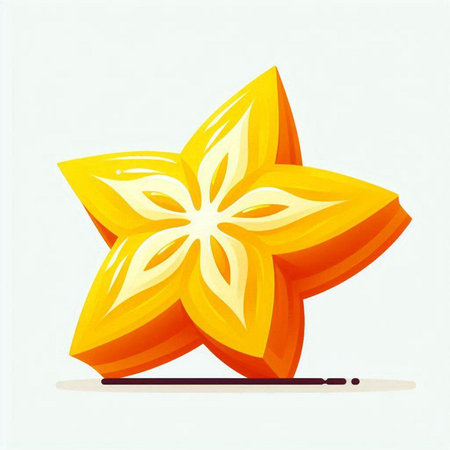 Star fruit isolated on white background. Vector illustration. Eps 10.のイラスト素材