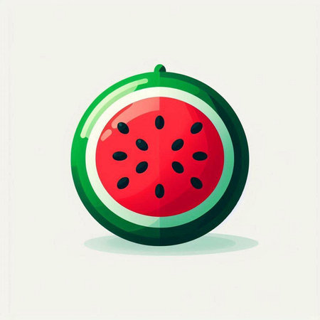 Passion fruit icon. Vector illustration of a fresh ripe watermelon.のイラスト素材
