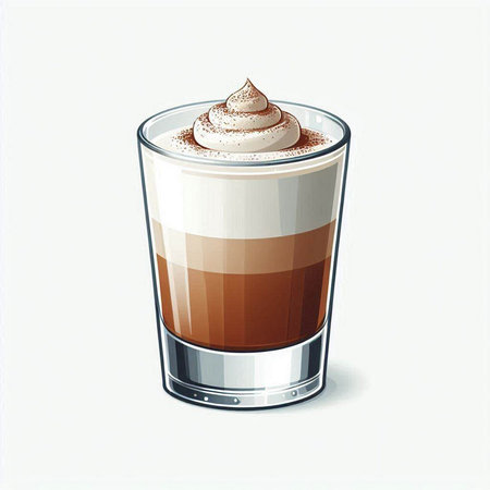 Illustration of a glass of cappuccino with whipped creamのイラスト素材