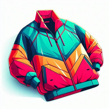 Jacket for winter sports. Vector illustration isolated on white background.のイラスト素材