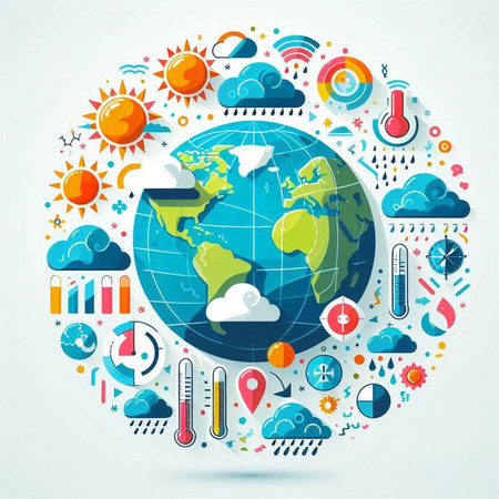 Global warming and climate change concept. Global warming concept. Vector illustration.のイラスト素材