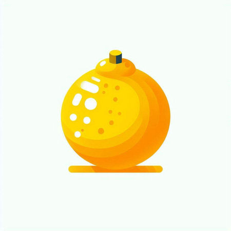 Orange Christmas ball on a white background. Vector illustration in flat style.のイラスト素材