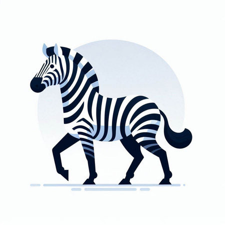 Zebra paper cut style on white background. Zebra vector illustration.のイラスト素材