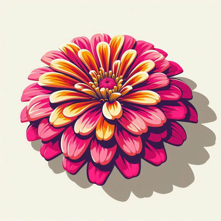 Dahlia flower isolated on white background. Hand drawn vector illustration.のイラスト素材