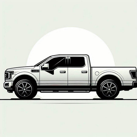 Pickup truck on a white background. Vector illustration for your design