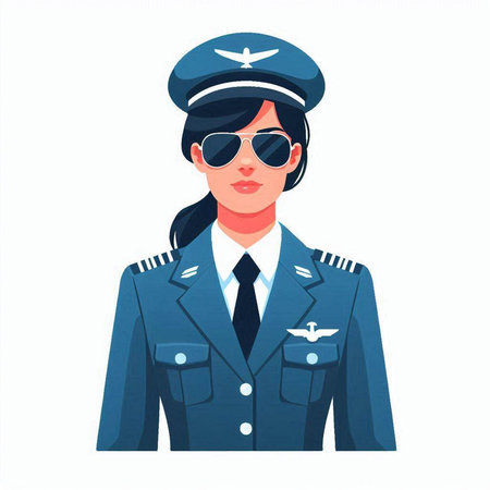 Policewoman in uniform. Vector illustration in cartoon style.