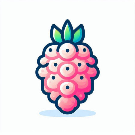 Raspberry vector icon. Hand drawn illustration of raspberry vector icon for web design
