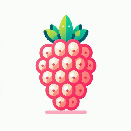 Raspberry icon in flat style. Ripe berry vector illustration.