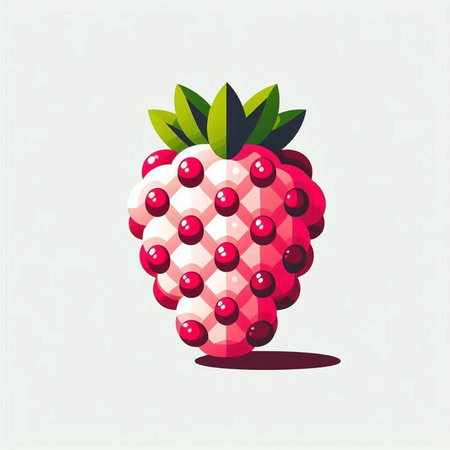 Raspberry fruit icon. Vector illustration in flat style. Isolated on white background.